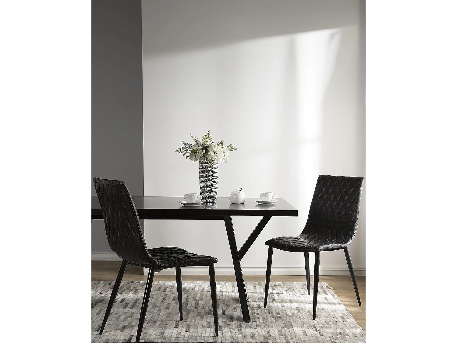 Set van 2 eetkamerstoelen MONTANA Kunstleer Zwart