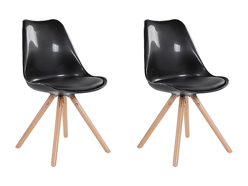 Lot de 2 chaises de salle à manger DAKOTA Noir