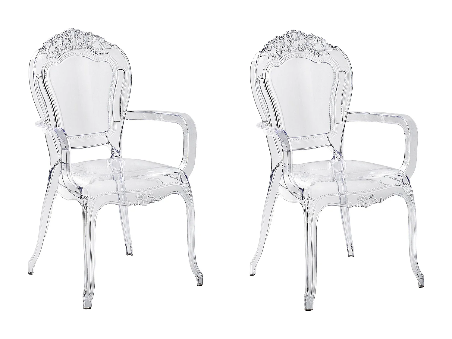 Conjunto de 2 cadeiras de jantar VERMONT Transparente