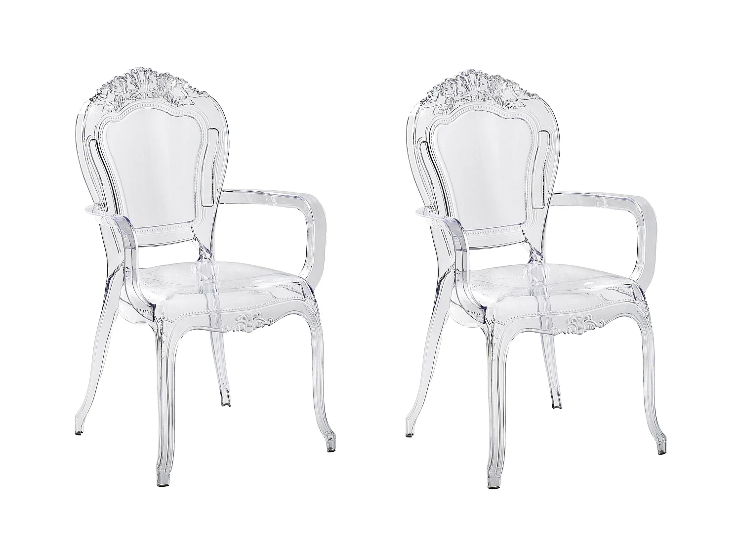Lot de 2 chaises de salle à manger VERMONT Transparent