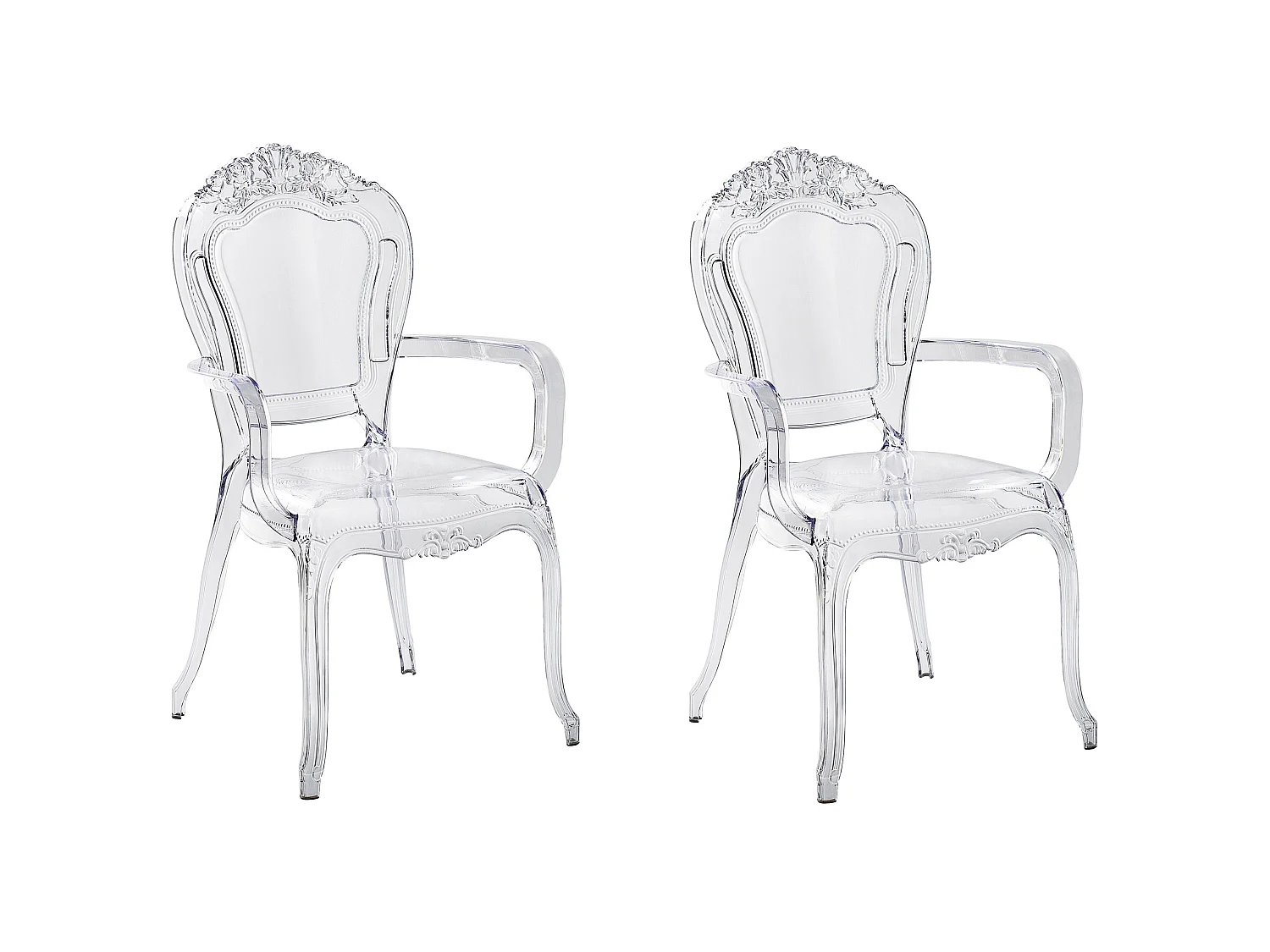 Lot de 2 chaises de salle à manger VERMONT Transparent