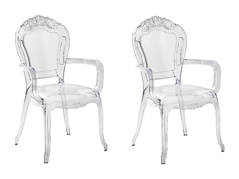 Lot de 2 chaises de salle à manger VERMONT Transparent