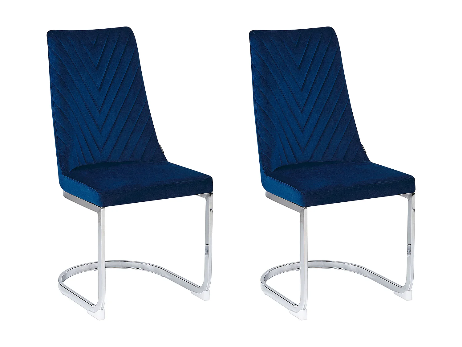 Lot de 2 chaises de salle à manger ALTOONA Velours Bleu marine