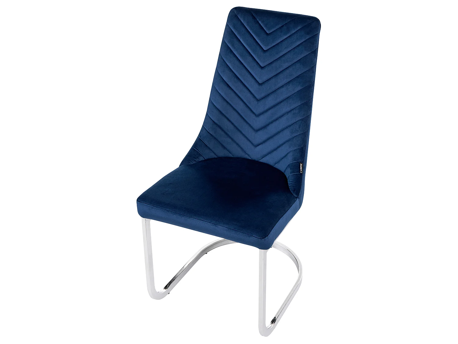 Set of 2 Dining Chairs ALTOONA Velvet Navy Blue