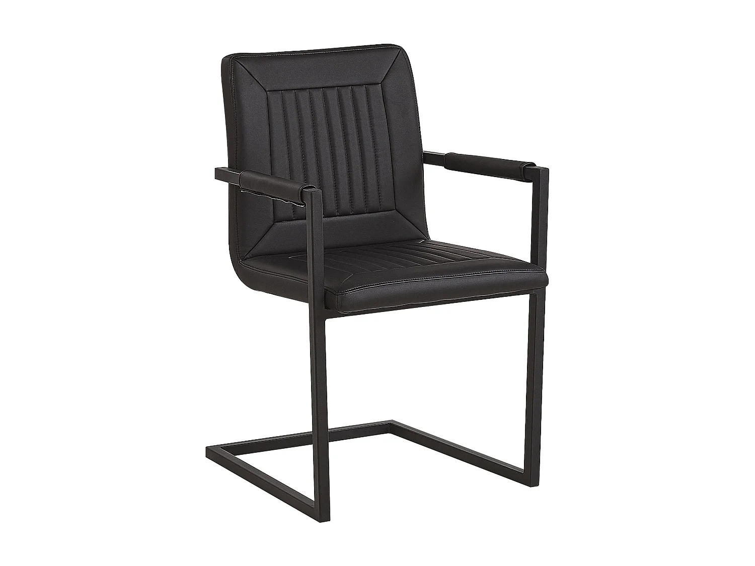 Lot de 2 chaises de salle à manger BRANDOL Cuir PU Noir