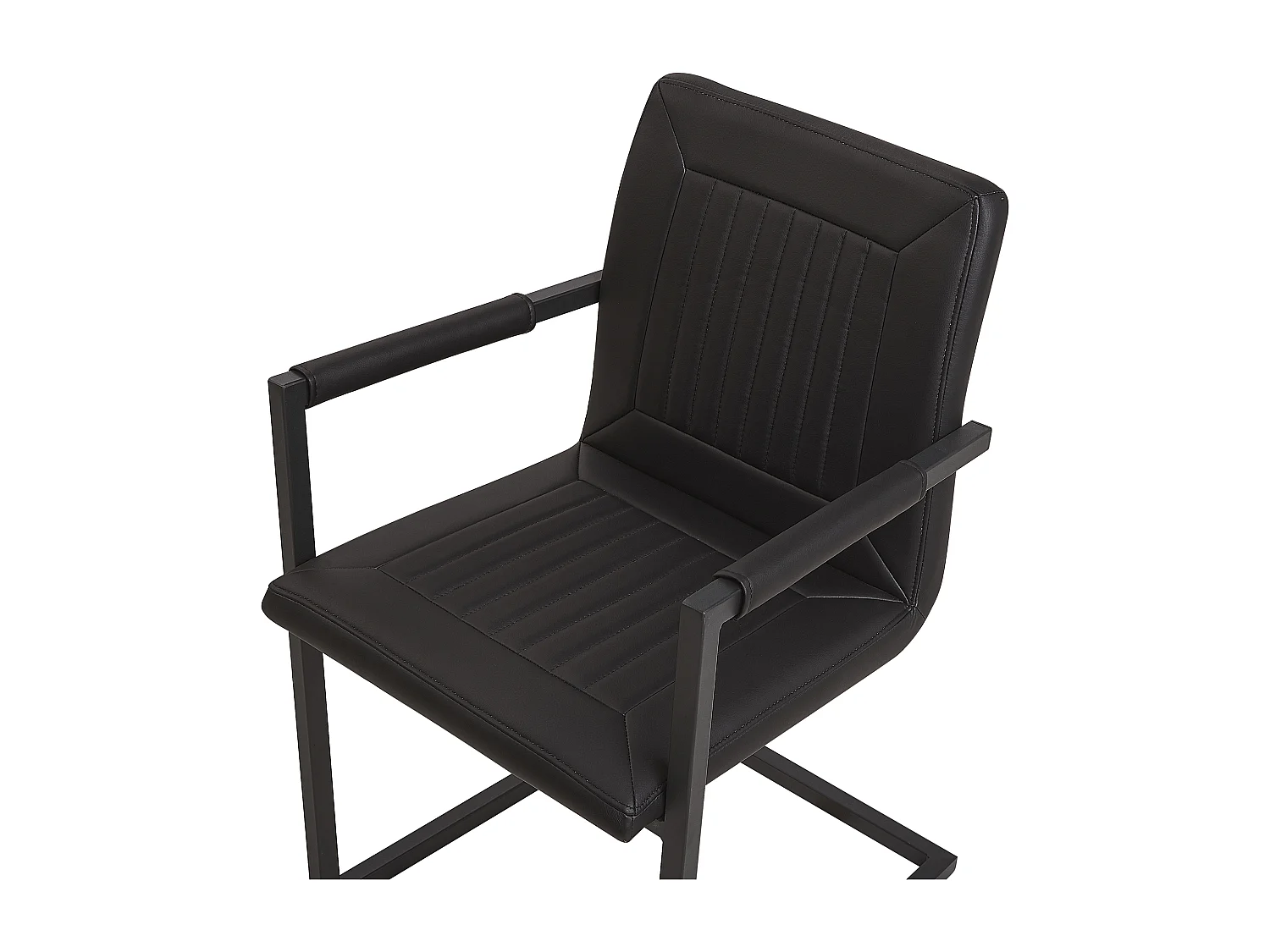 Lot de 2 chaises de salle à manger BRANDOL Cuir PU Noir