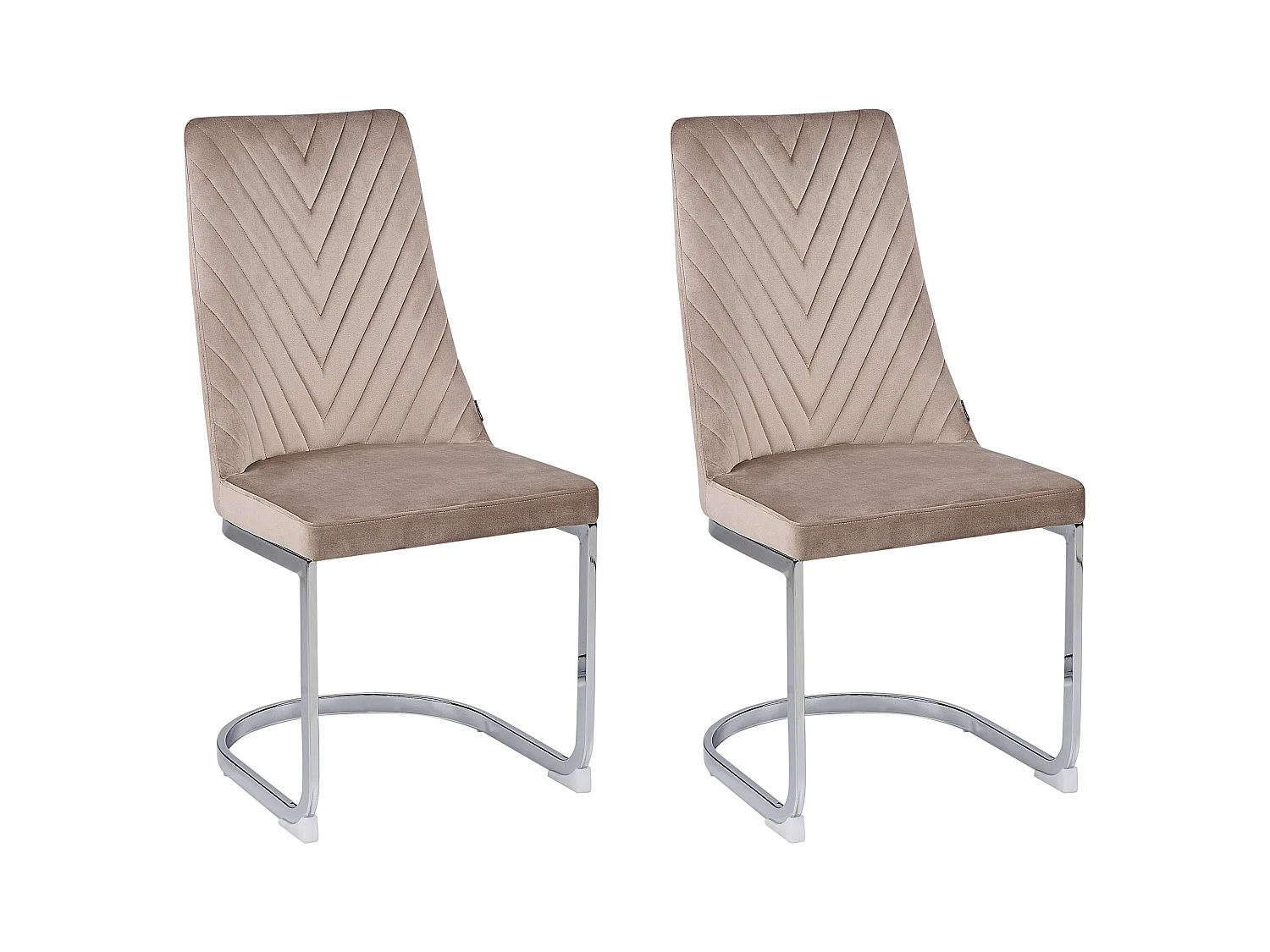Lot de 2 chaises de salle à manger ALTOONA Velours Beige