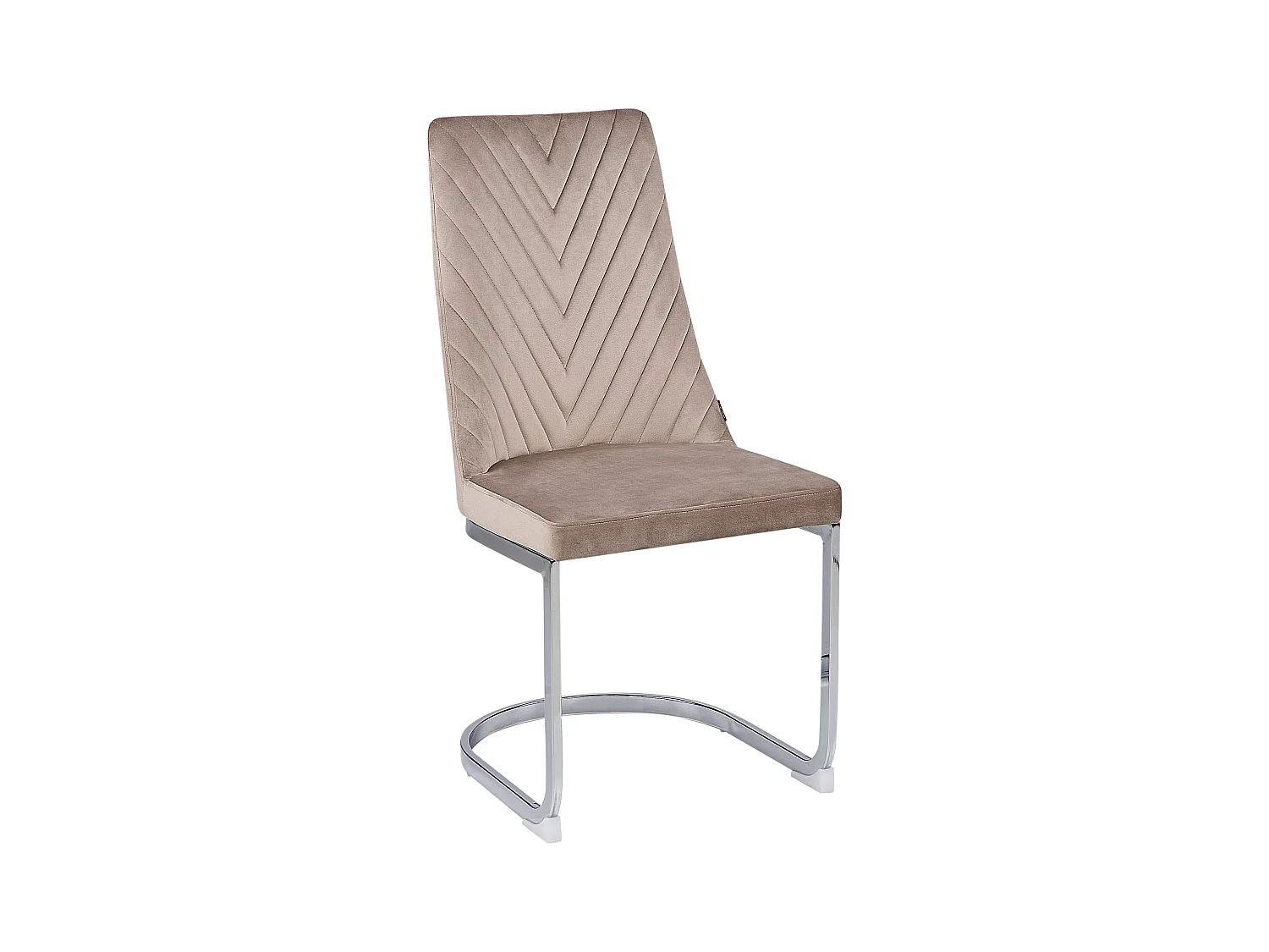 Moderner Freischwinger Stuhl 2er Set Beige Samtstoff Metallgestell Altoona
