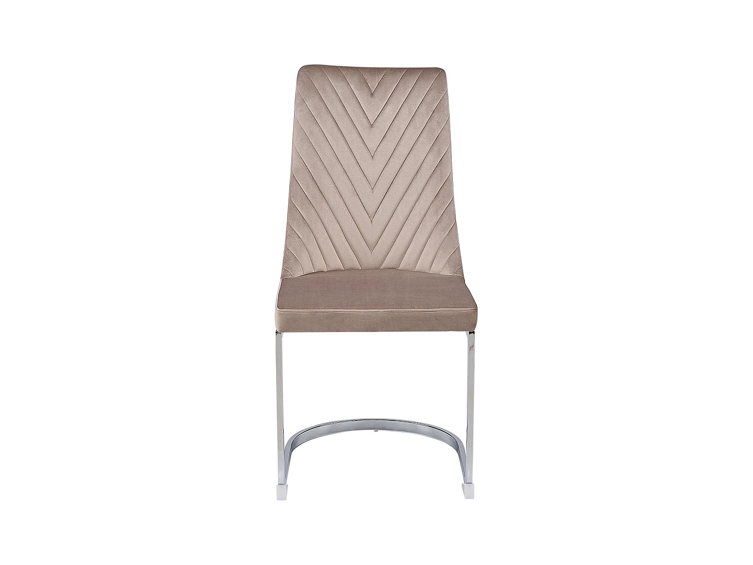 Moderner Freischwinger Stuhl 2er Set Beige Samtstoff Metallgestell Altoona