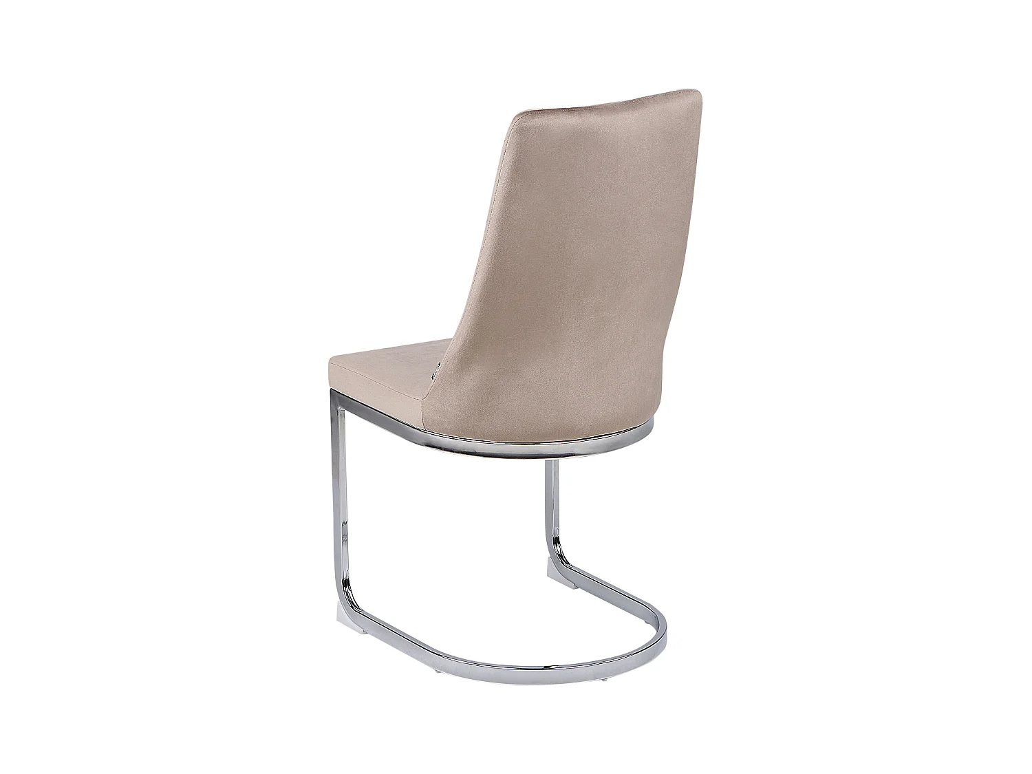 Moderner Freischwinger Stuhl 2er Set Beige Samtstoff Metallgestell Altoona