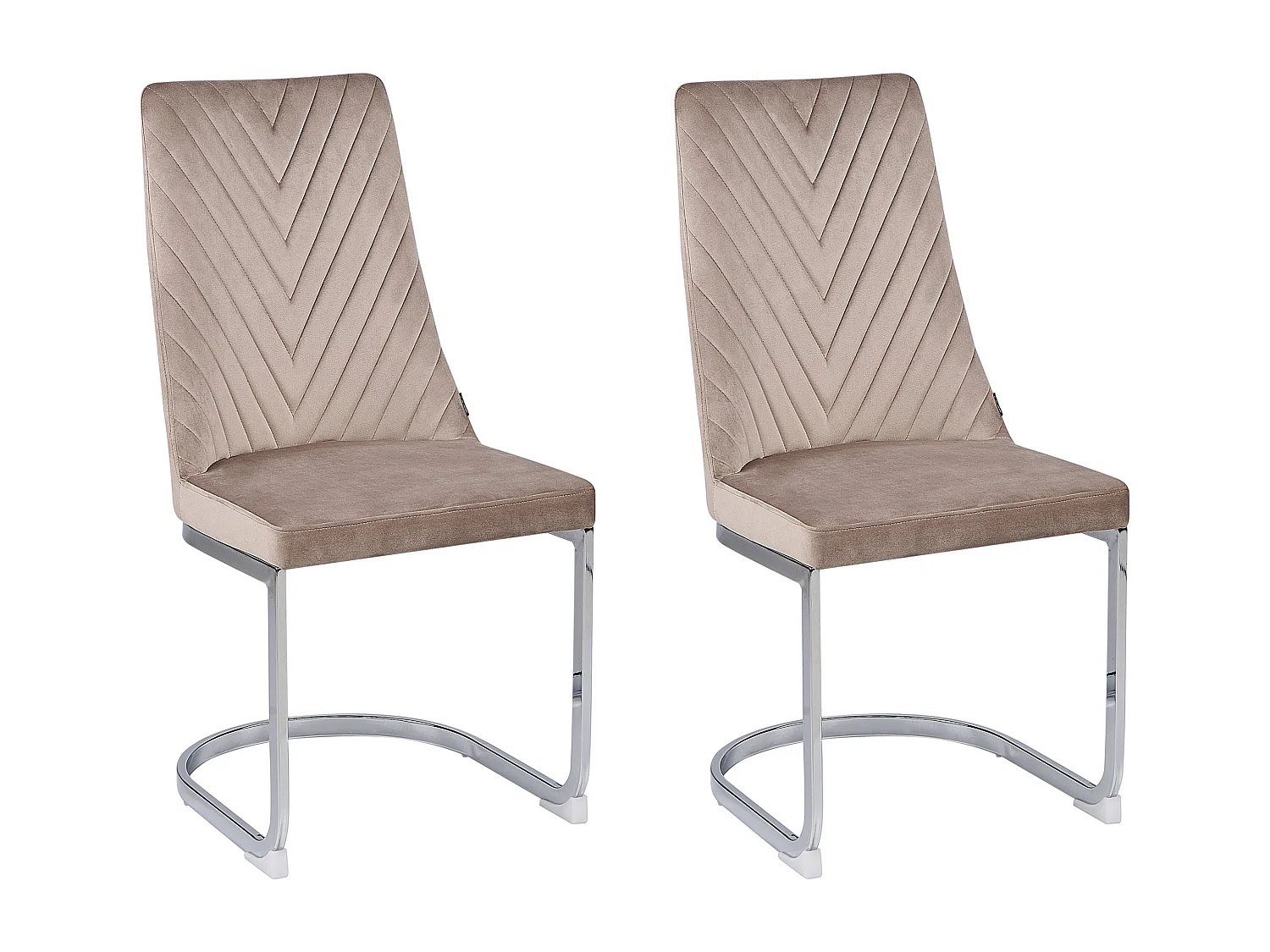 Lot de 2 chaises de salle à manger ALTOONA Velours Beige