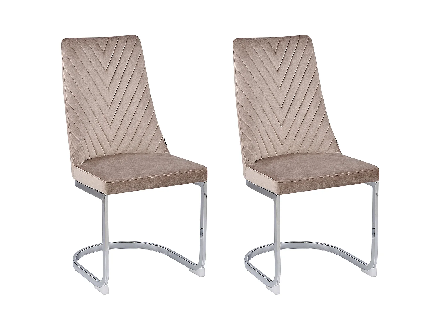Set van 2 eetkamerstoelen ALTOONA Fluweel Beige