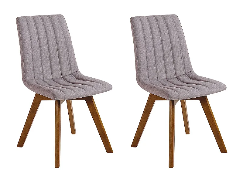 Bequemes Esszimmerstuhl Set 2 Stühle Polsterbezug Holzbeine taupe Calgary