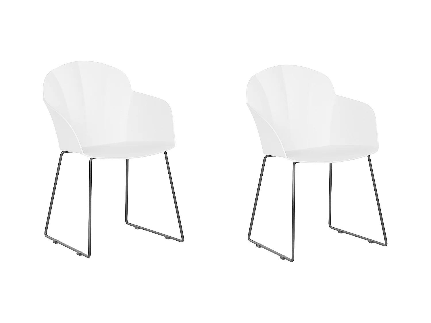 Lot de 2 chaises de salle à manger SYLVA Blanc
