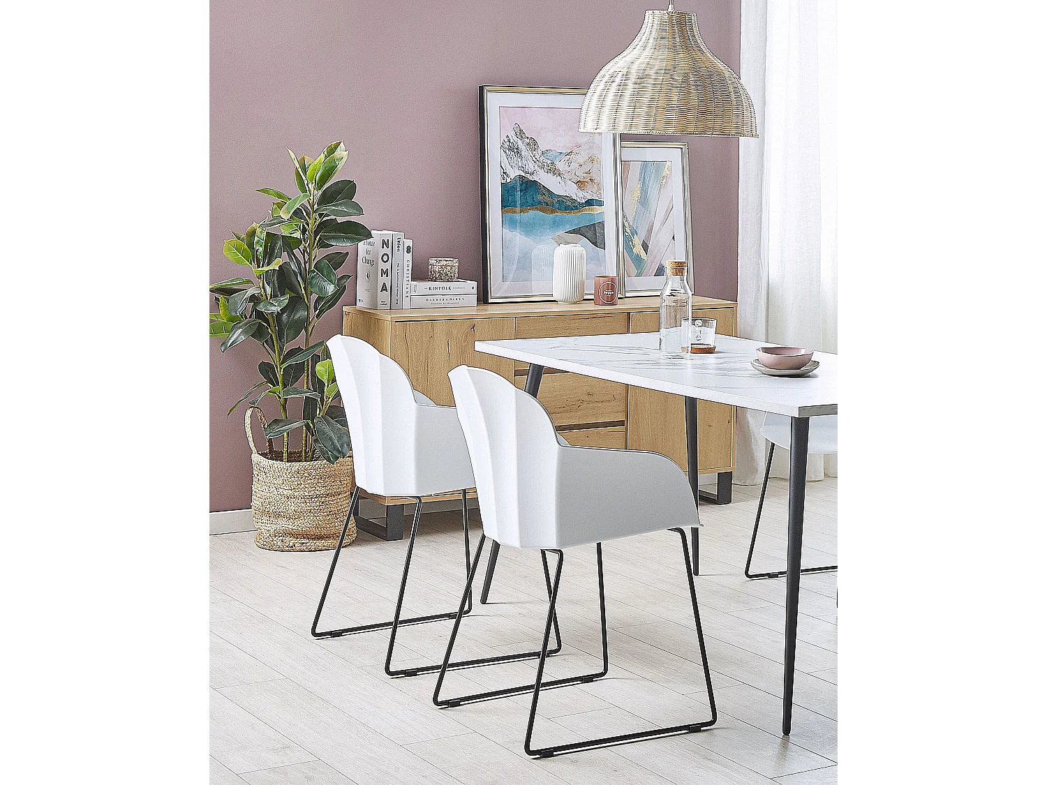 Lot de 2 chaises de salle à manger SYLVA Blanc