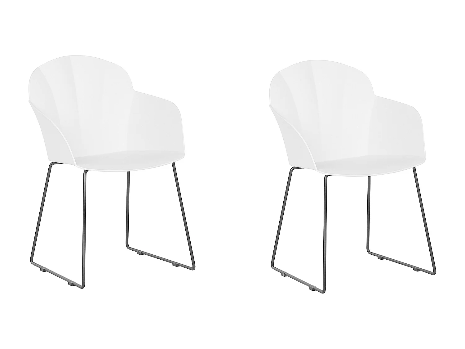 Lot de 2 chaises de salle à manger SYLVA Blanc