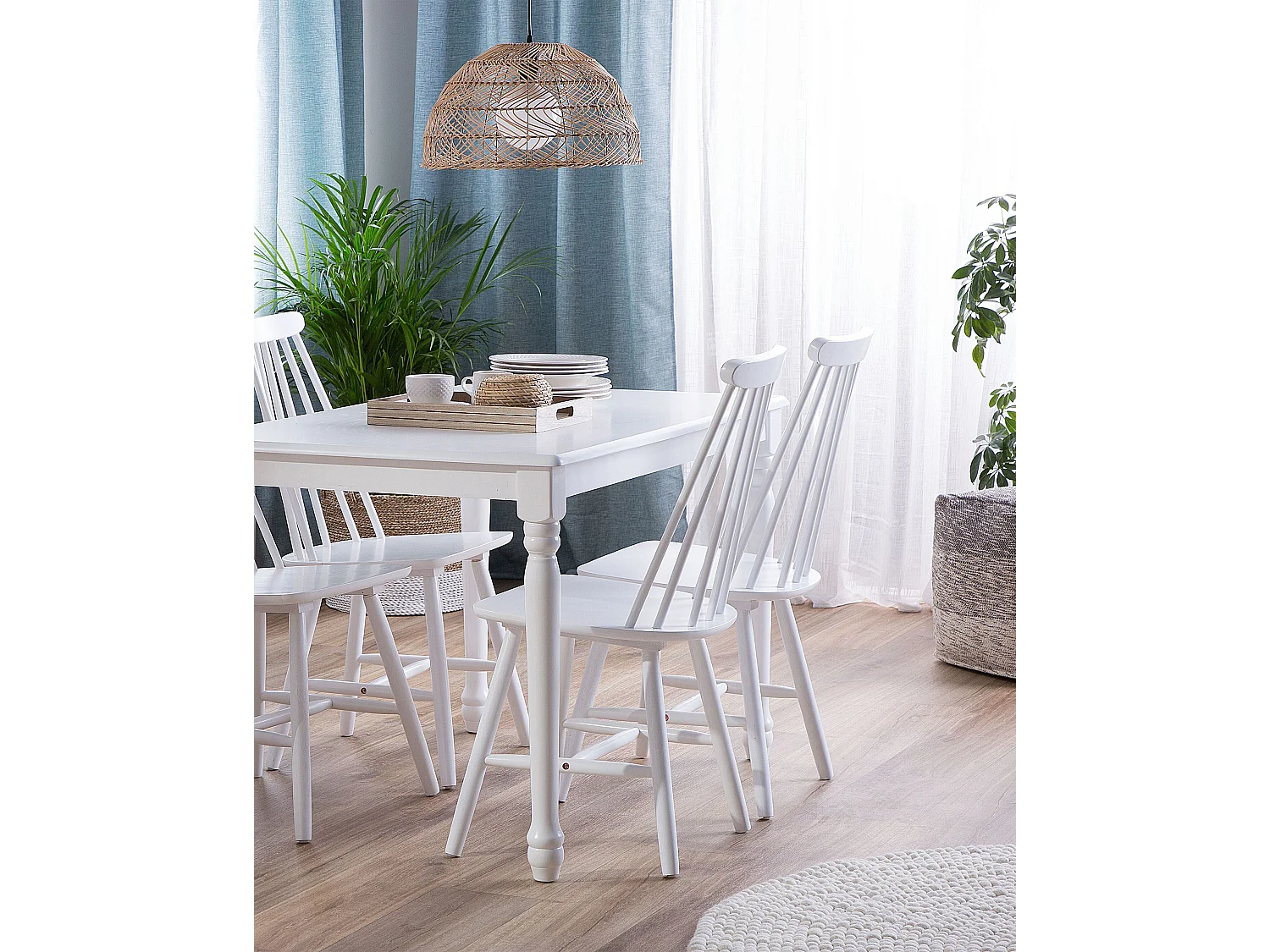 Lot de 2 chaises de salle à manger BURBANK Bois Blanc