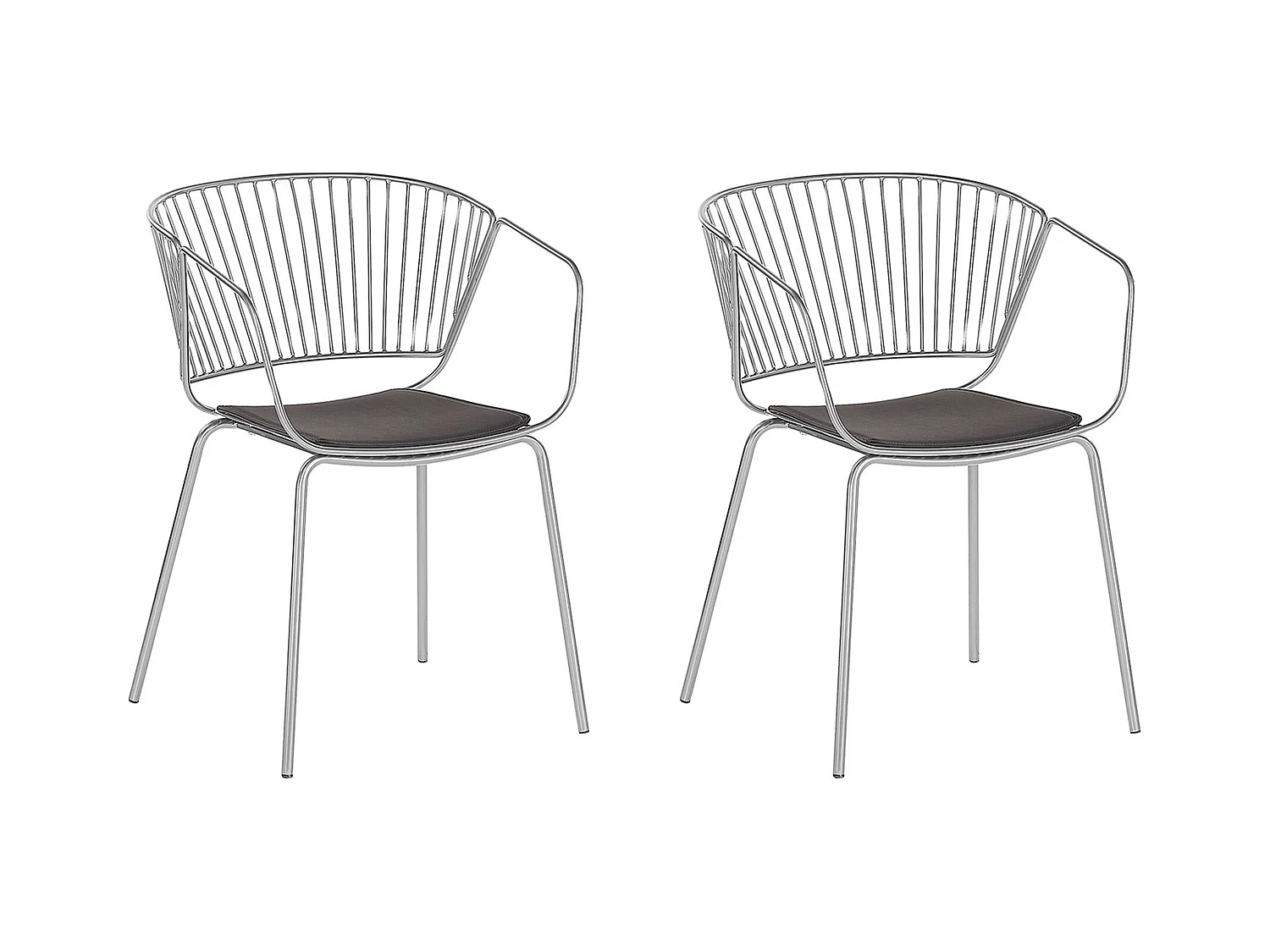 Set van 2 eetkamerstoelen RIGBY Metaal Zilver