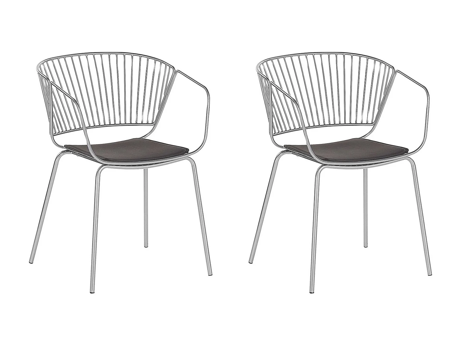Set van 2 eetkamerstoelen RIGBY Metaal Zilver