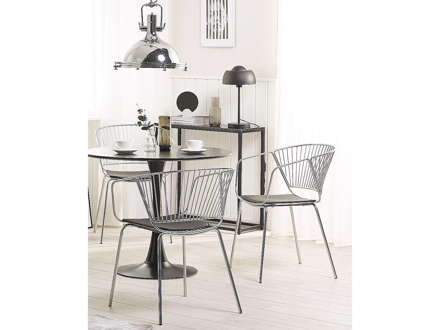 Set van 2 eetkamerstoelen RIGBY Metaal Zilver