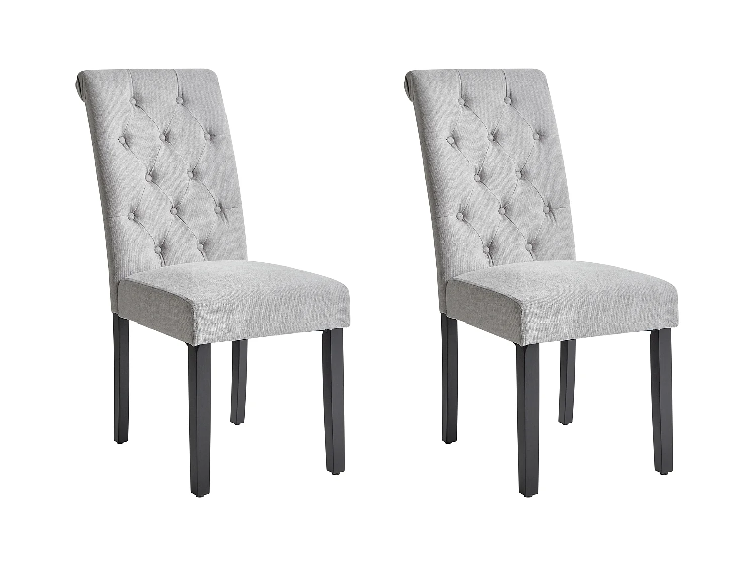 Lot de 2 chaises de salle à manger VELVA Tissu Gris