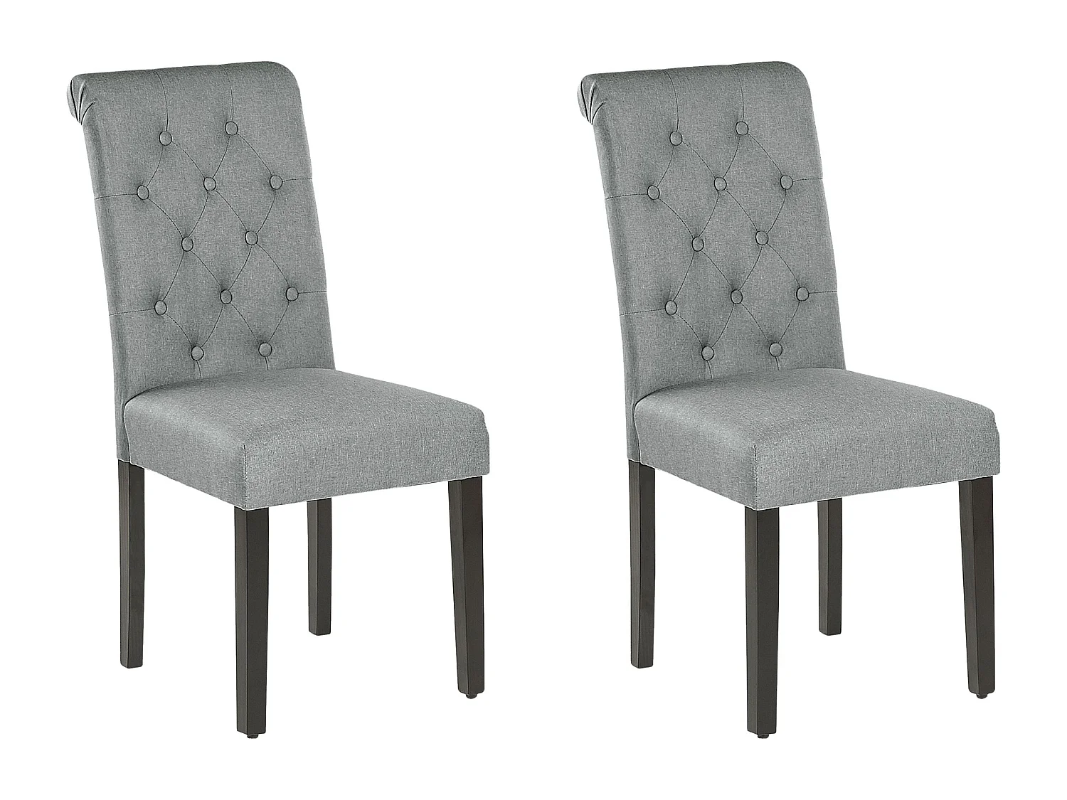 Lot de 2 chaises de salle à manger VELVA Tissu Gris