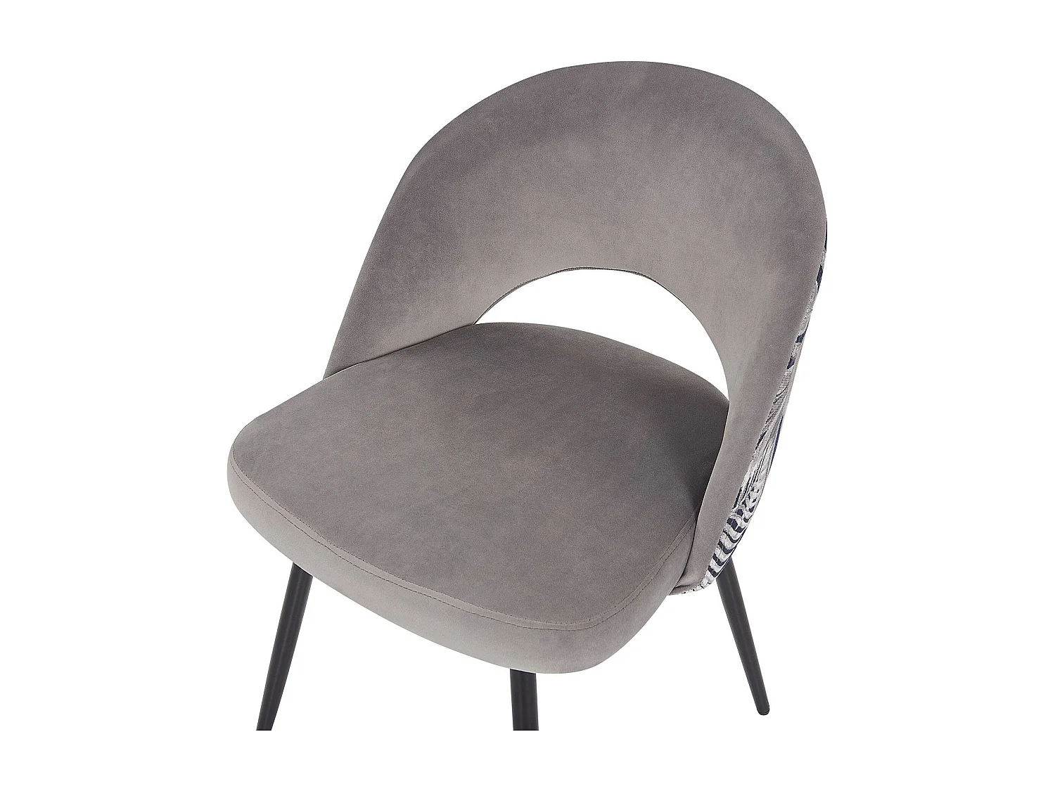Lot de 2 chaises de salle à manger VIVIAN Velours Gris