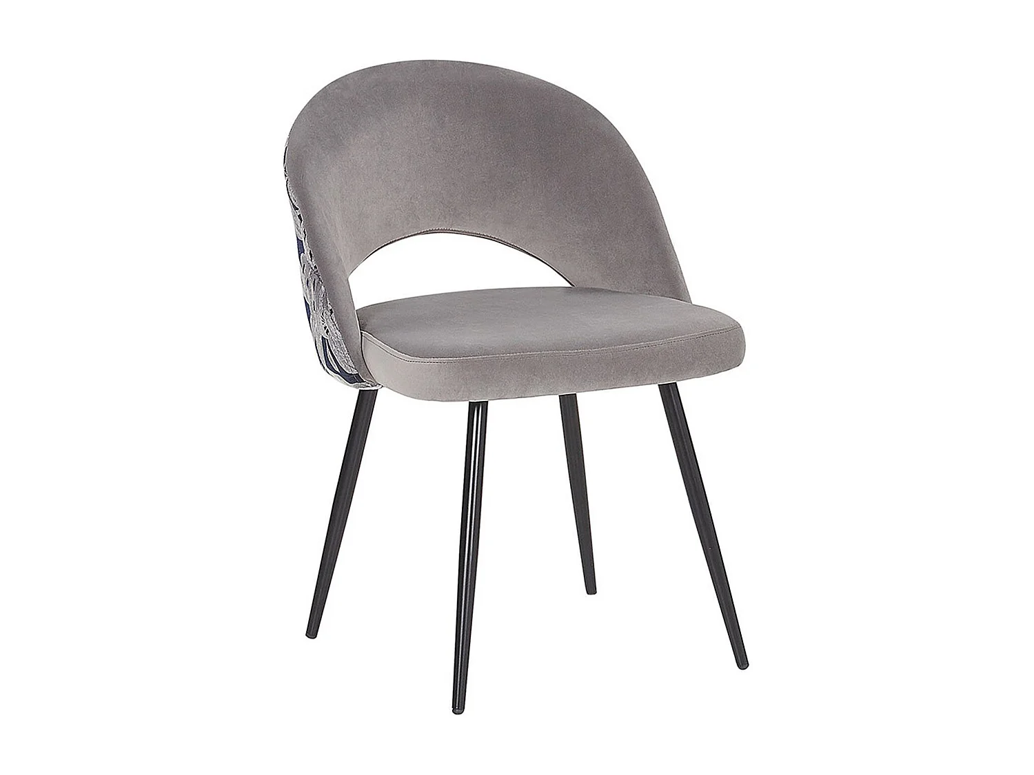 Esszimmerstuhl 2er Set VIVIAN Samtstoff Grau