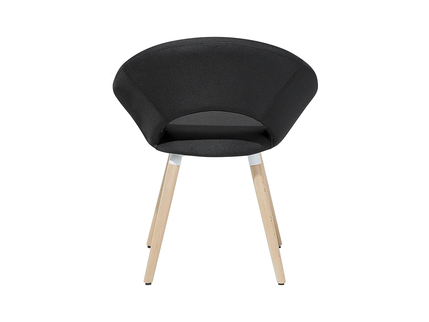 Retro Esszimmerstuhl 2er Set runde Sitzfläche Polsterbezug schwarz Roslyn