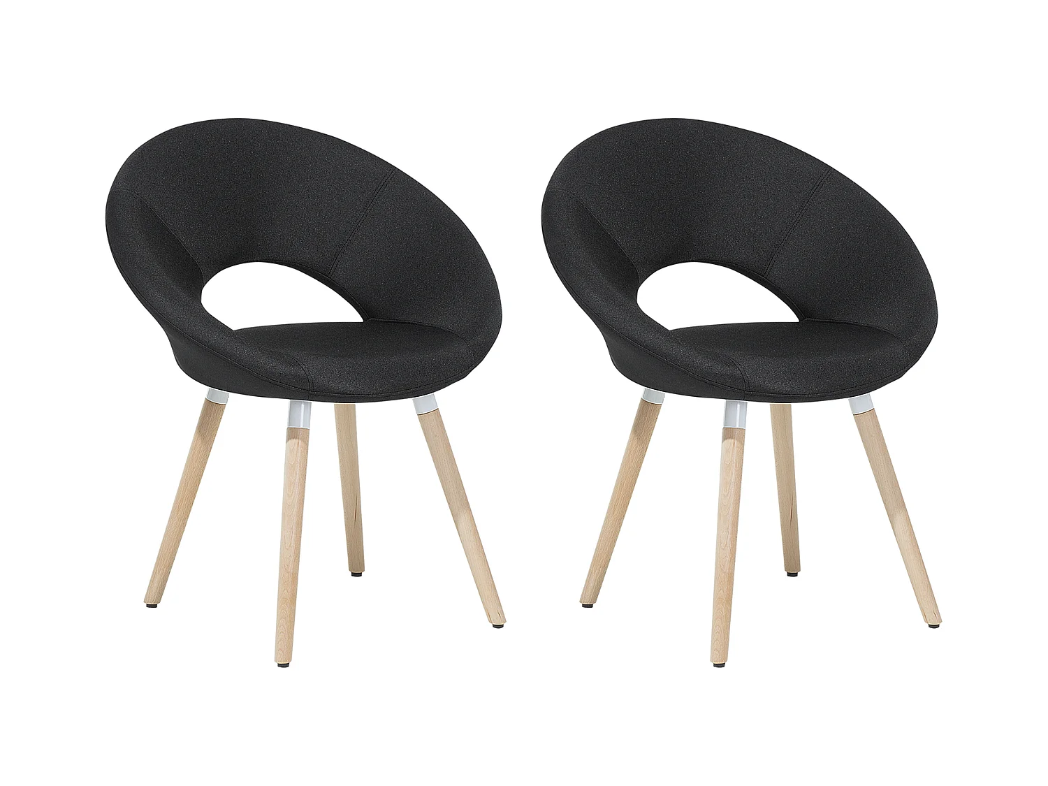 Lot de 2 chaises de salle à manger ROSLYN Noir
