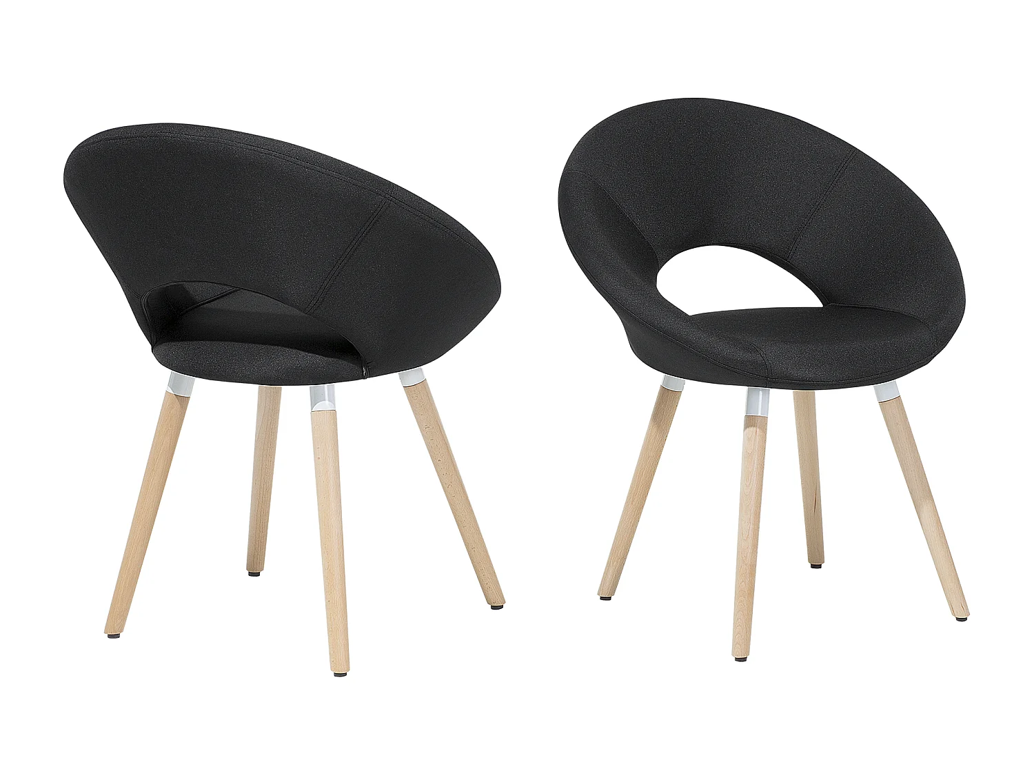 Conjunto de 2 sillas de comedor ROSLYN Negro