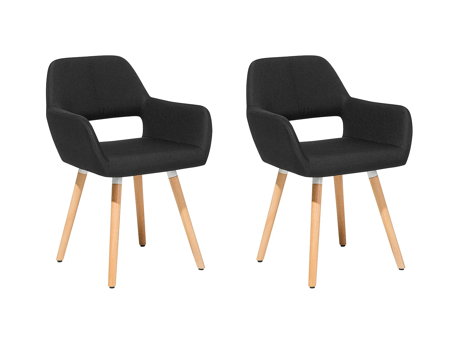Lot de 2 chaises de salle à manger CHICAGO Tissu Noir