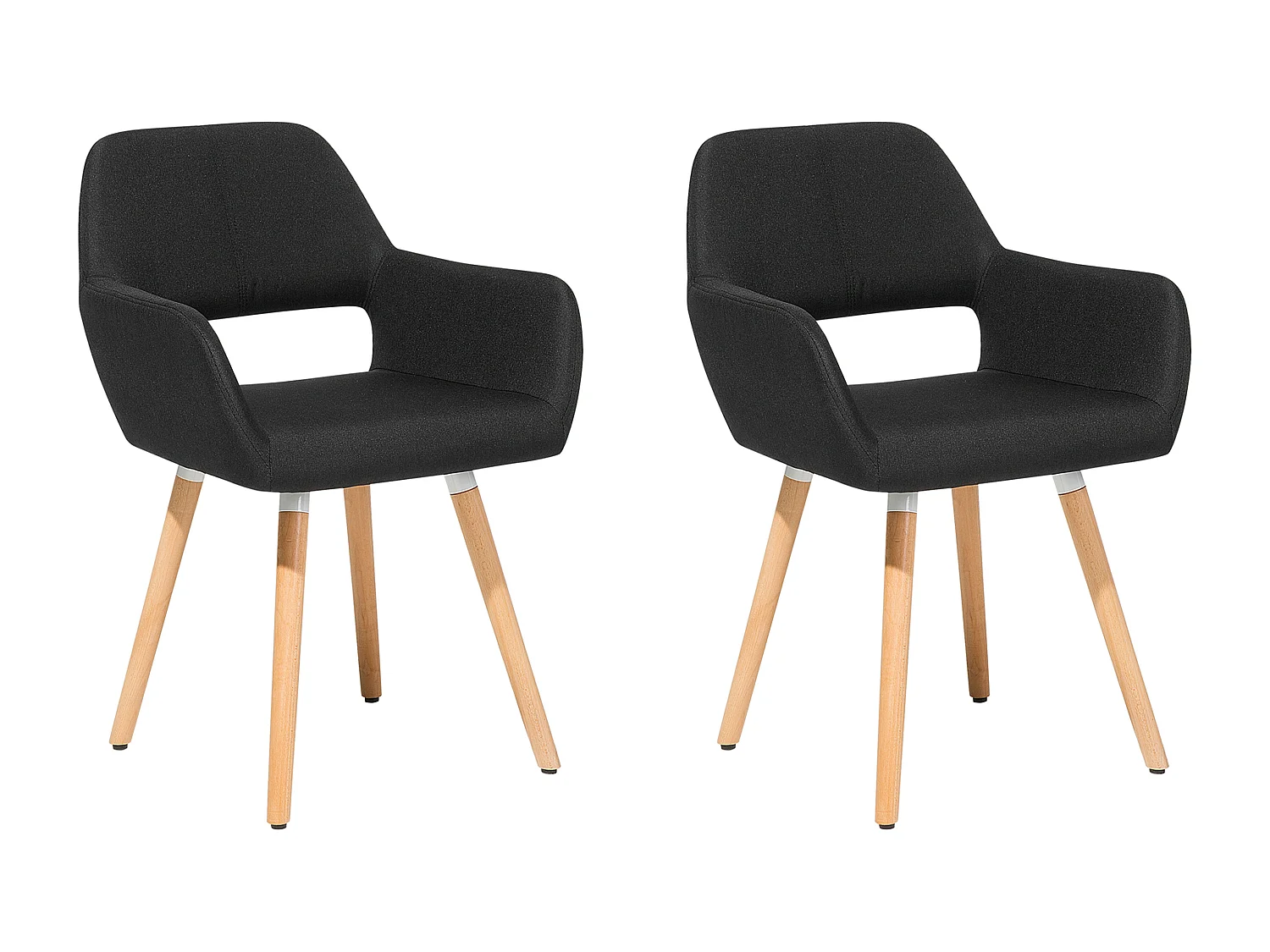 Silla de comedor CHICAGO Conjunto de 2 Tejido Negro