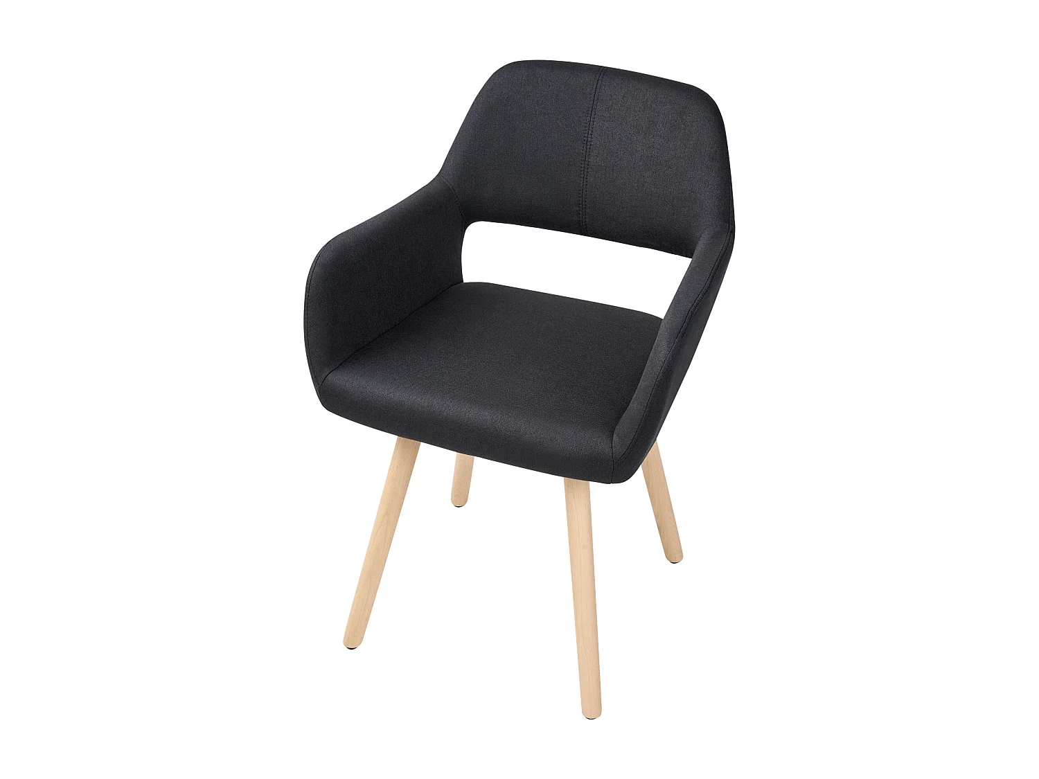 Silla de comedor CHICAGO Conjunto de 2 Tejido Negro