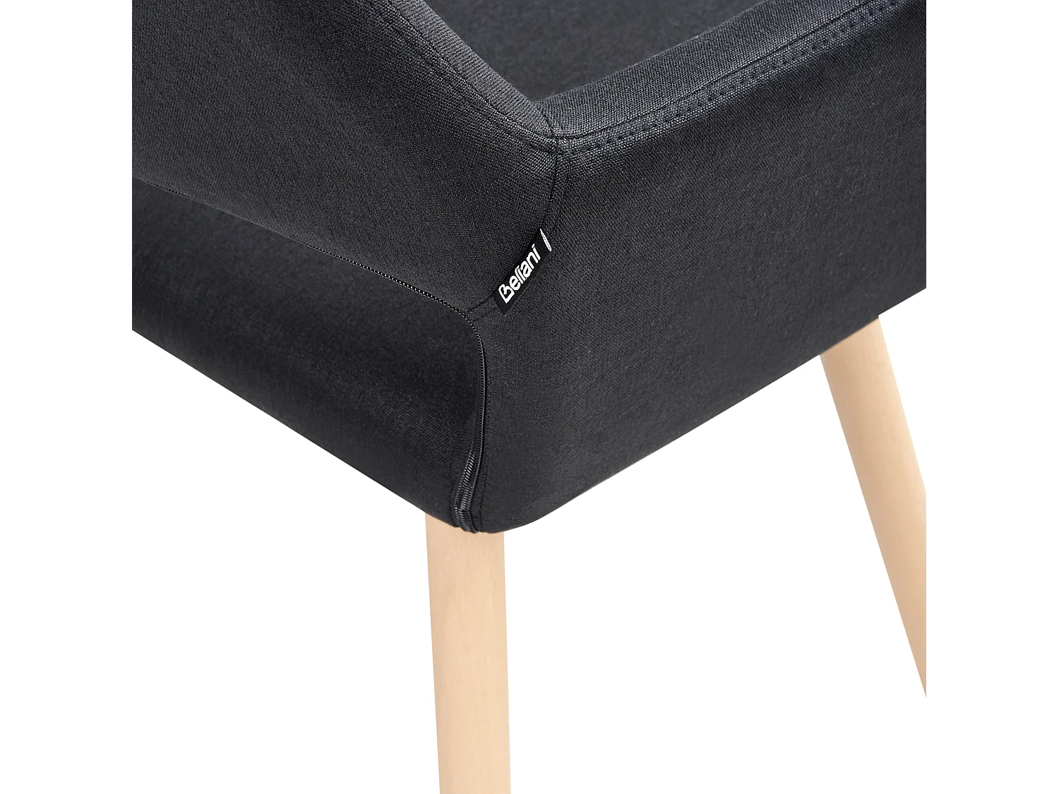 Silla de comedor CHICAGO Conjunto de 2 Tejido Negro