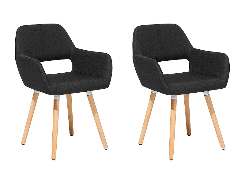 Lot de 2 chaises de salle à manger CHICAGO Tissu Noir