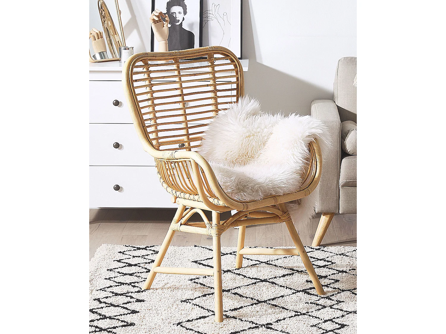 Chaise de salle à manger TOGO Rotin Naturel