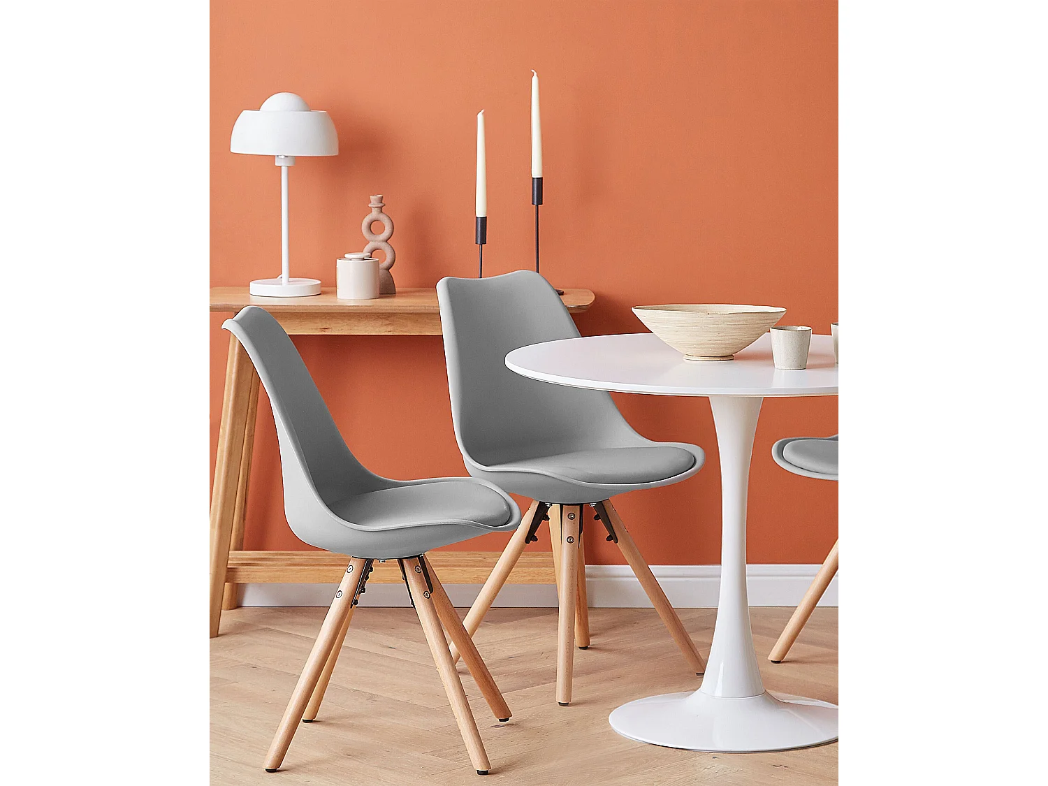 Conjunto de 2 cadeiras de jantar DAKOTA Cinzento