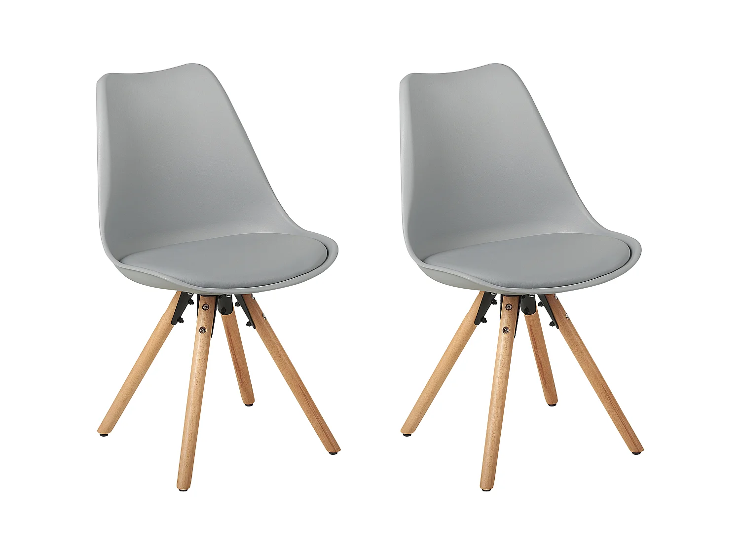 Lot de 2 chaises de salle à manger DAKOTA Gris