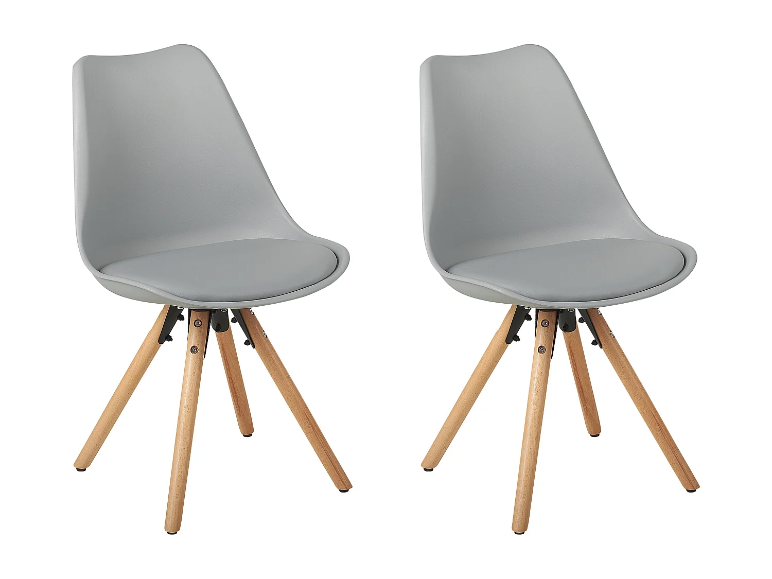 Lot de 2 chaises de salle à manger DAKOTA Gris