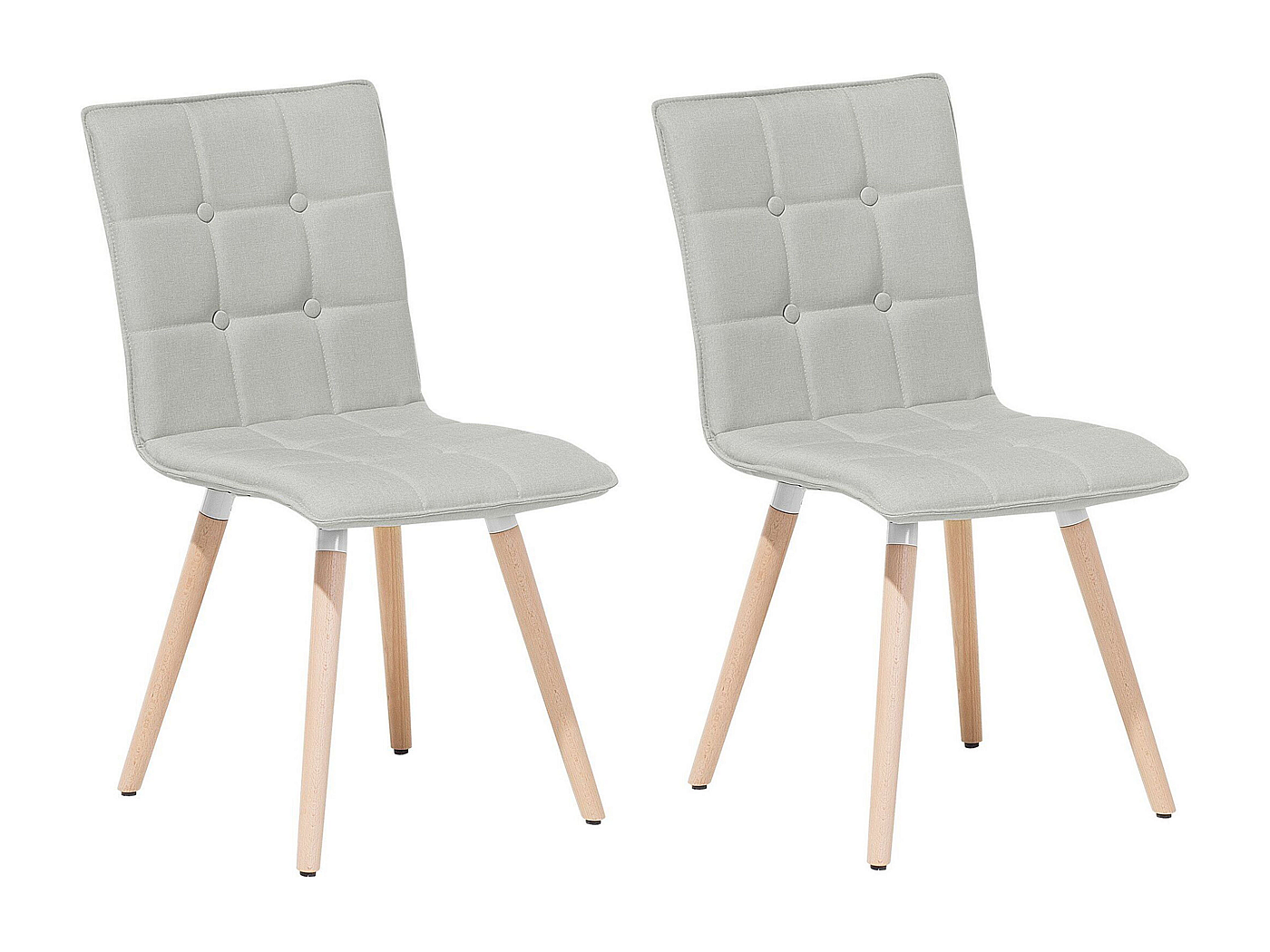 Set 4 sedie in tessuto grigio chiaro e gambe in metallo nero - Strand