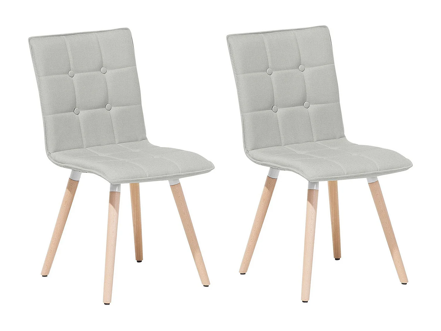Lot de 2 chaises en tissu gris clair BROOKLYN