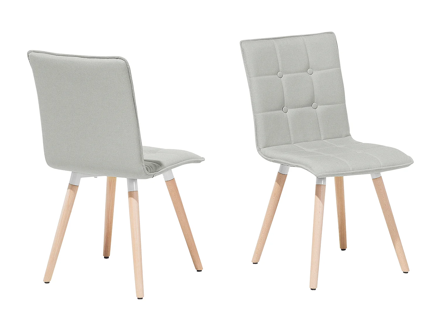 Lot de 2 chaises en tissu gris clair BROOKLYN