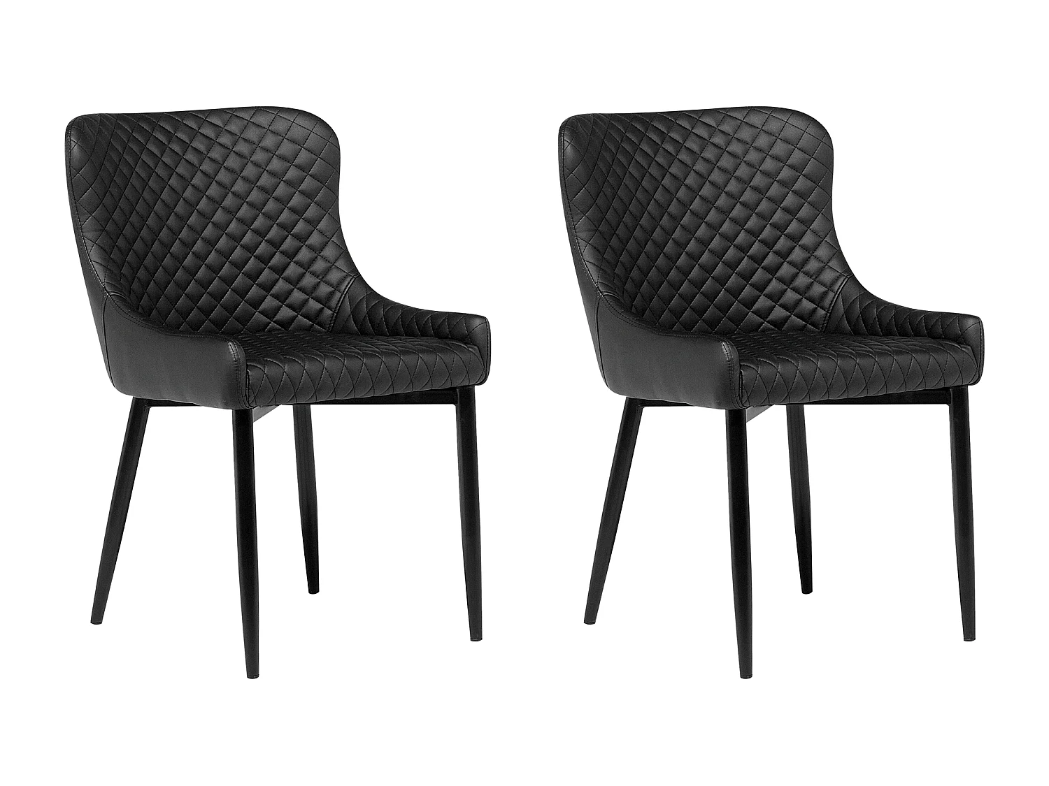 Conjunto de 2 sillas de comedor SOLANO Piel sintética Negro