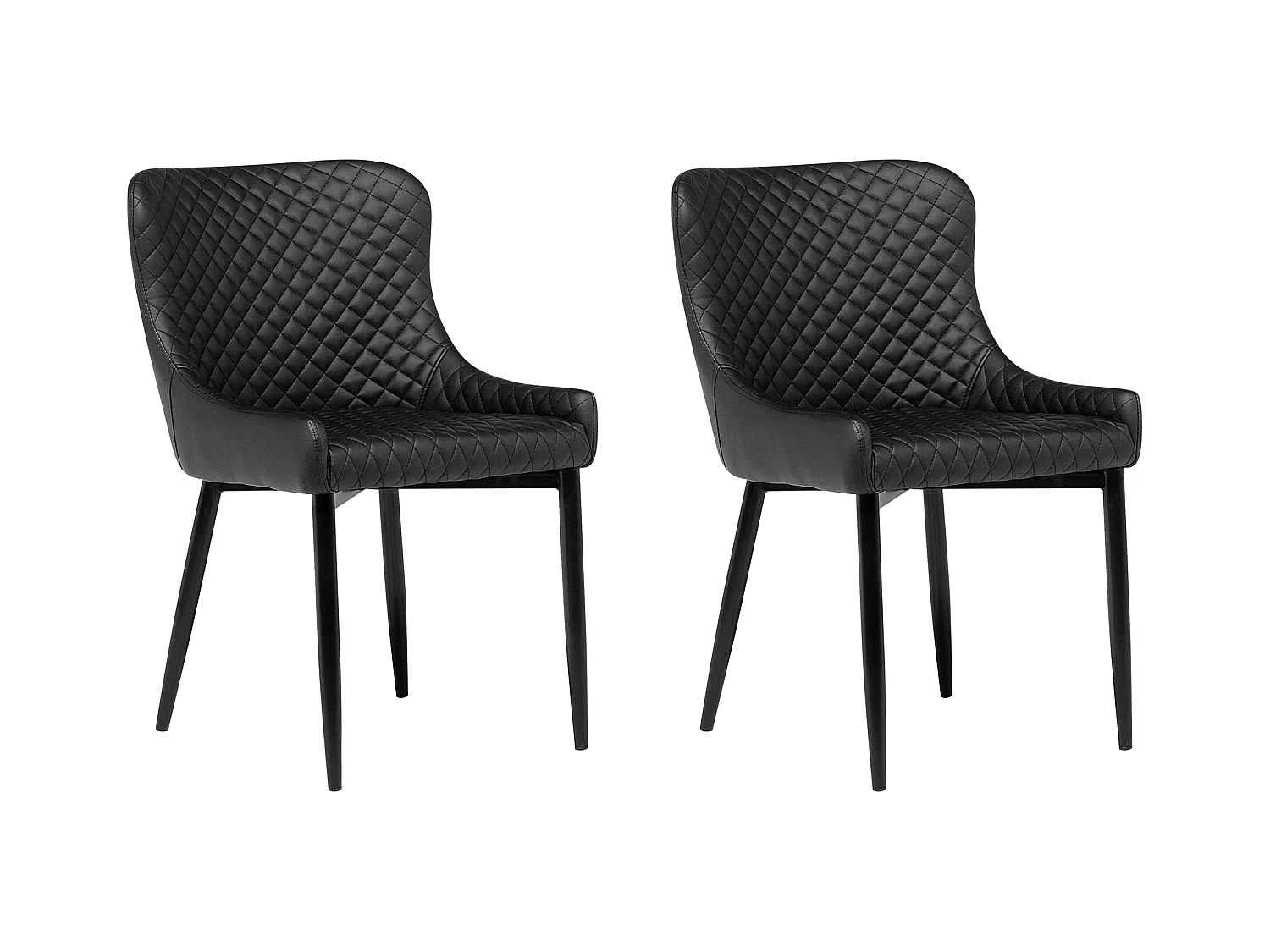 Lot de 2 chaises de salle à manger SOLANO Cuir PU Noir