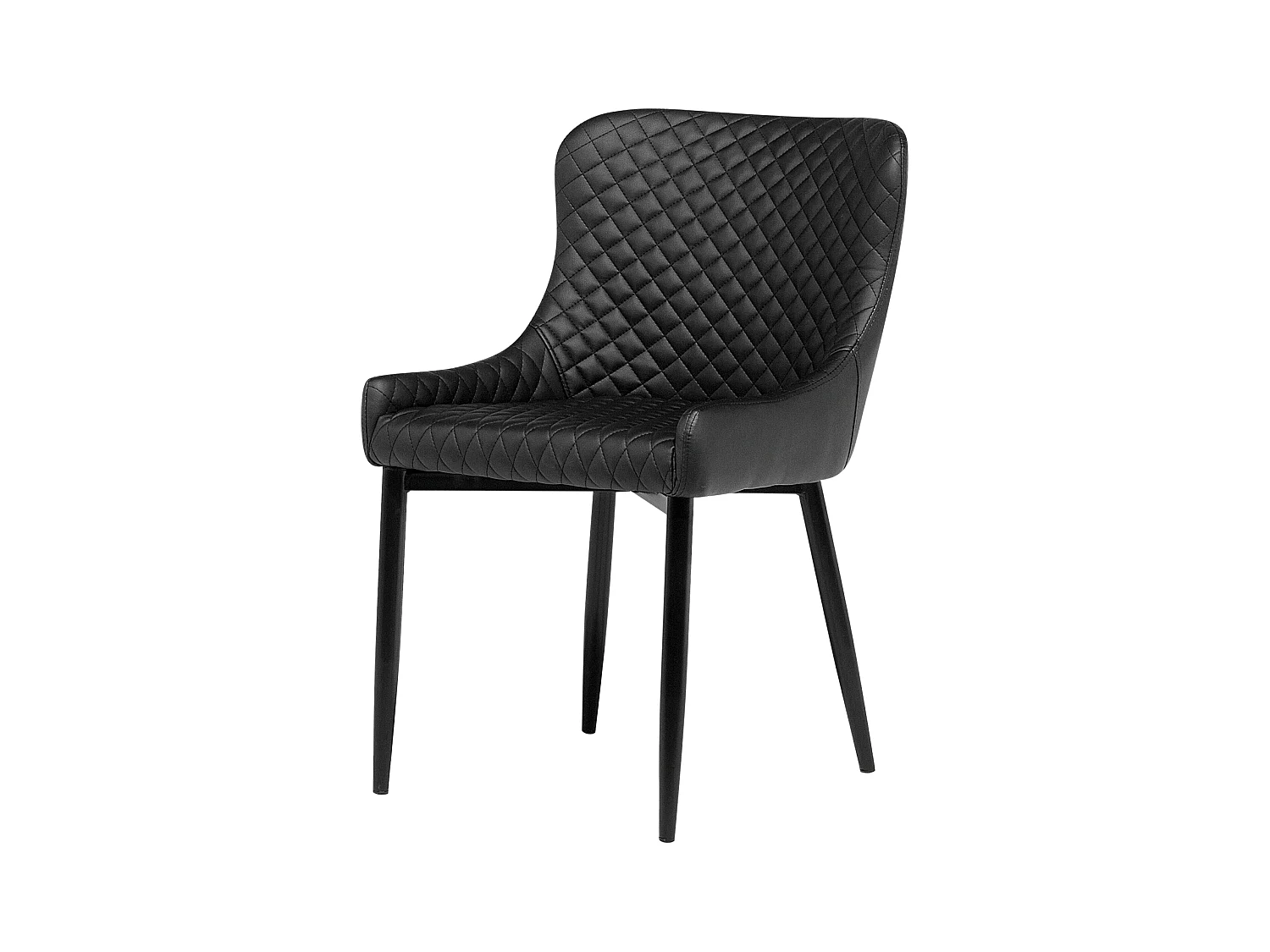 Esszimmerstuhl 2er Set SOLANO Kunstleder Schwarz