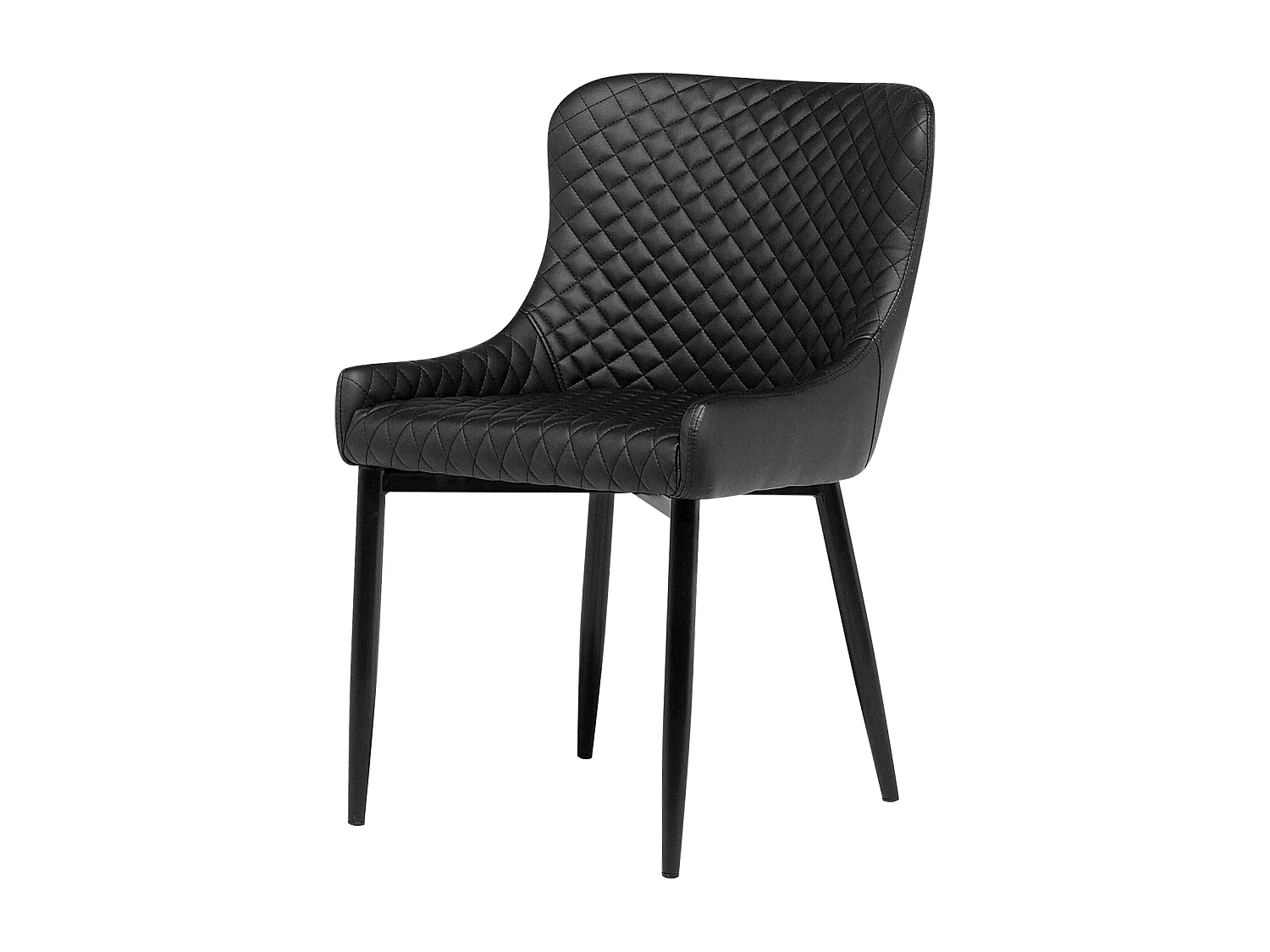 Set van 2 eetkamerstoelen SOLANO Kunstleer Zwart