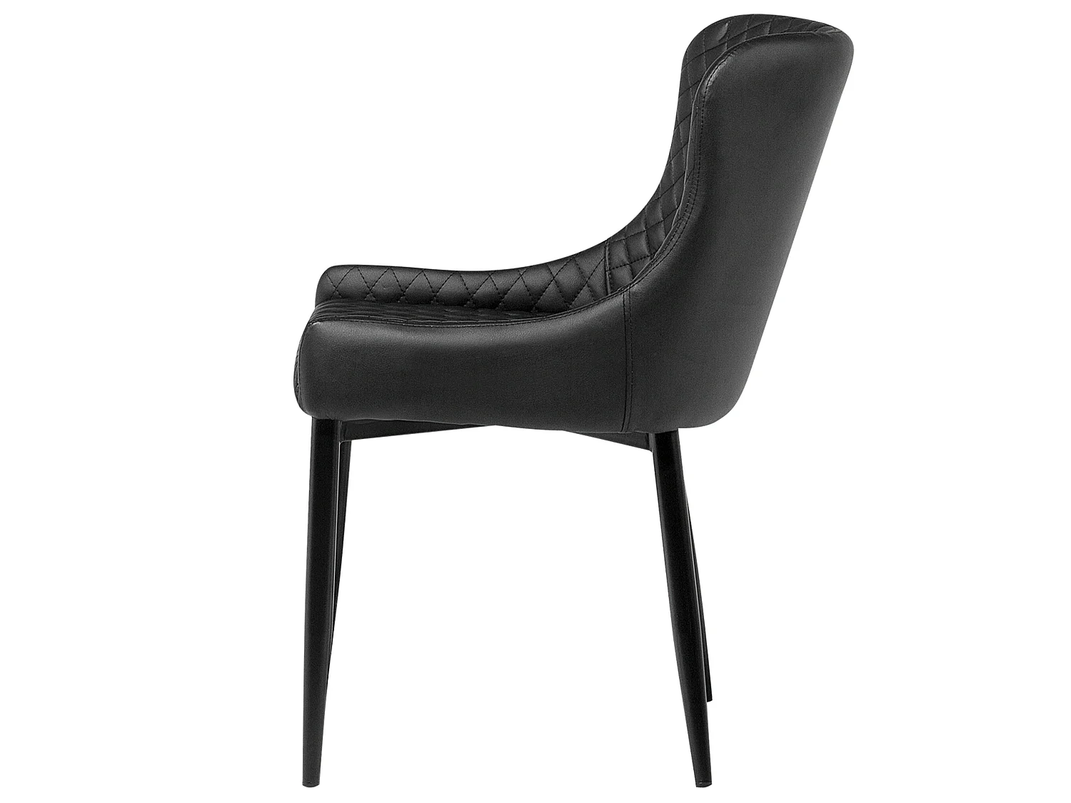 Lot de 2 chaises de salle à manger SOLANO Cuir PU Noir