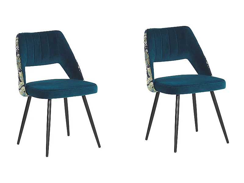 Set di 2 sedie da pranzo ANSLEY Velluto Blu oltremare