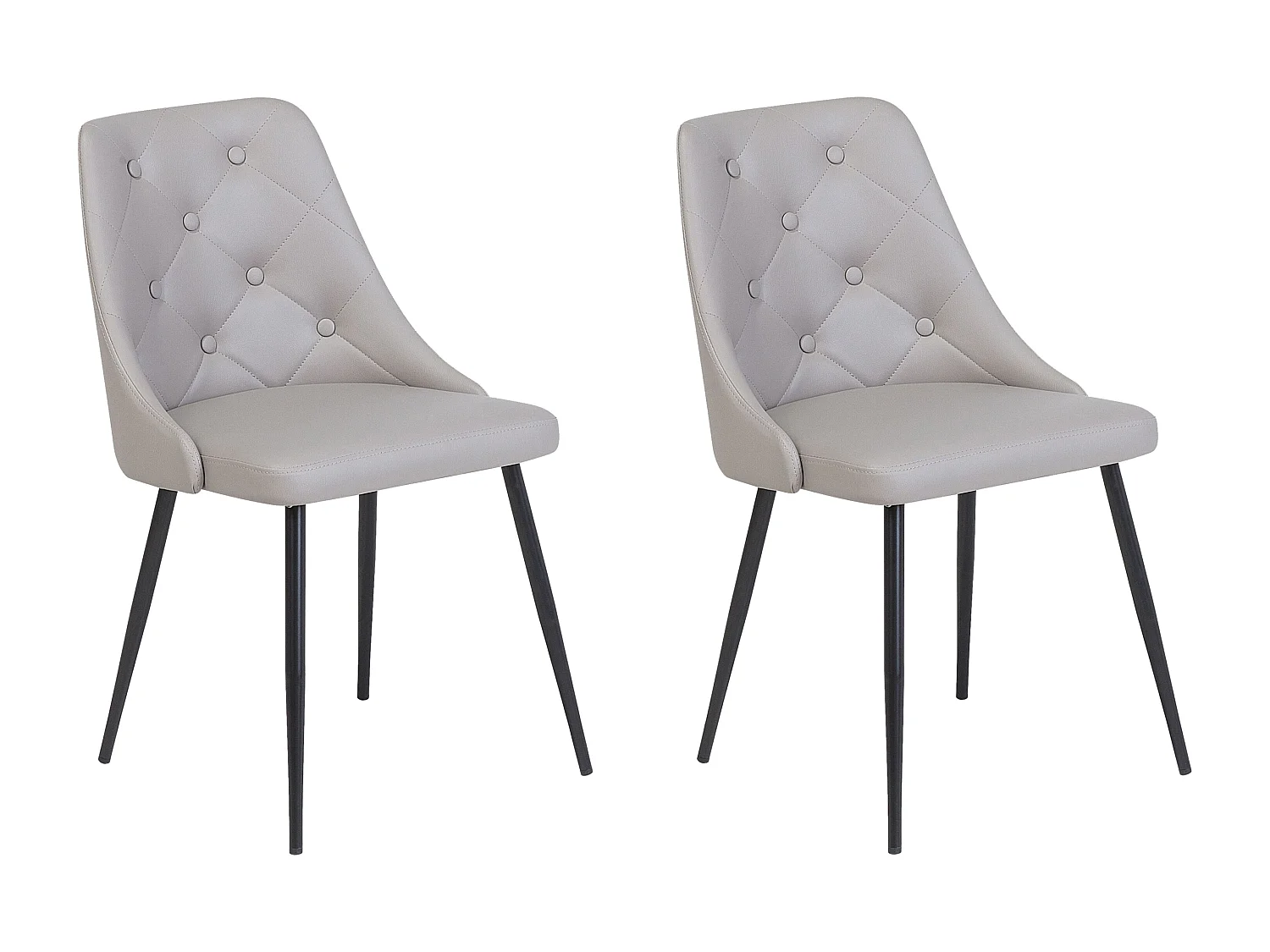 Set van 2 eetkamerstoelen VALERIE Kunstleer Lichtgrijs